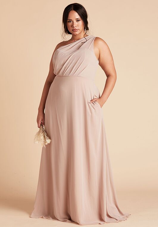 Birdy Grey Kira Dress Curve in Taupe One Shoulder Bridesmaid Dress - 2