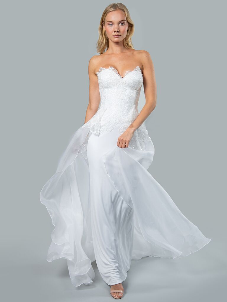 Mark Zunino strapless sweetheart wedding dress