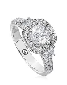 Christopher Designs Vintage Cushion Cut Engagement Ring