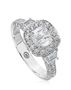 Christopher Designs Vintage Cushion Cut Engagement Ring