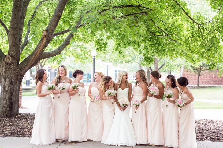 Bridal Party in Blush and White