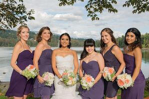 Bridesmaid's Own Purple Gowns