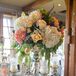 White Hydrangea and Pink Dahlia Centerpieces