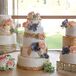Karon baked the three white and gold wedding cakes for dessert herself! They were decorated with fresh succulents and sugar flowers.