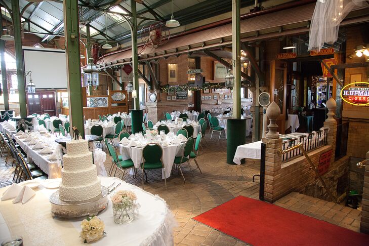 The reception was held at Di Salvo's Station Restaurant, an Italian restaurant in a renovated historical train station.