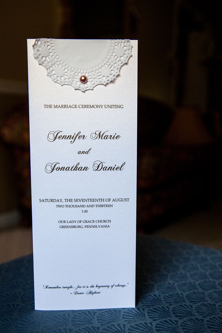 Ceremony Programs with Lace Details