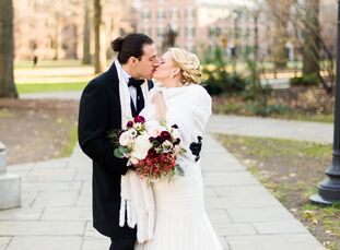 Susan West (30 and a program coordinator of major gifts at Yale University) and Solomon Silber’s (32 and a musician and producer) winter wedding in Ne