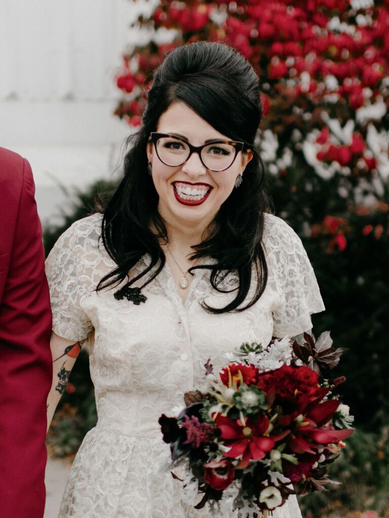 half up wedding hairstyle retro