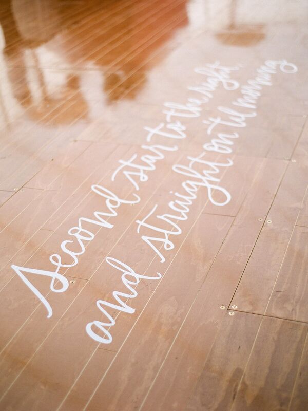 Custom dance floor decal with meaningful words
