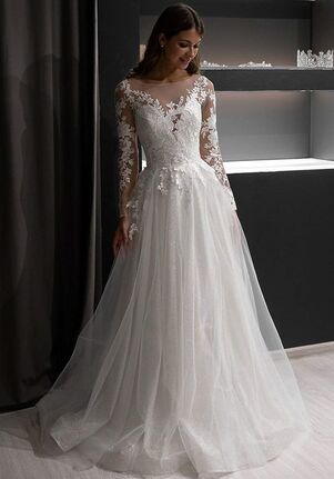 Olivia Bottega A-line Wedding Dress Ivanel with Lace Sleeves Ball Gown Wedding Dress