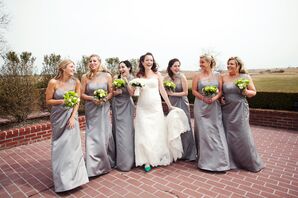 Long Silver Bridesmaid Dresses