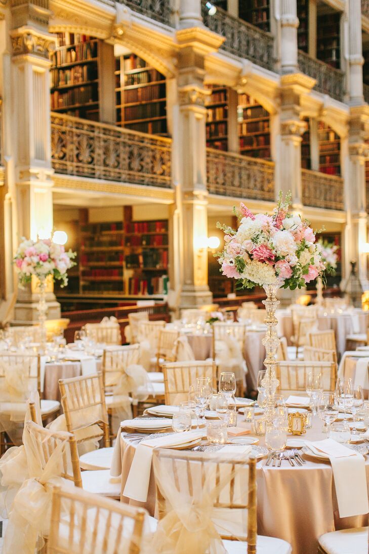 Glam George Peabody Library Wedding Reception