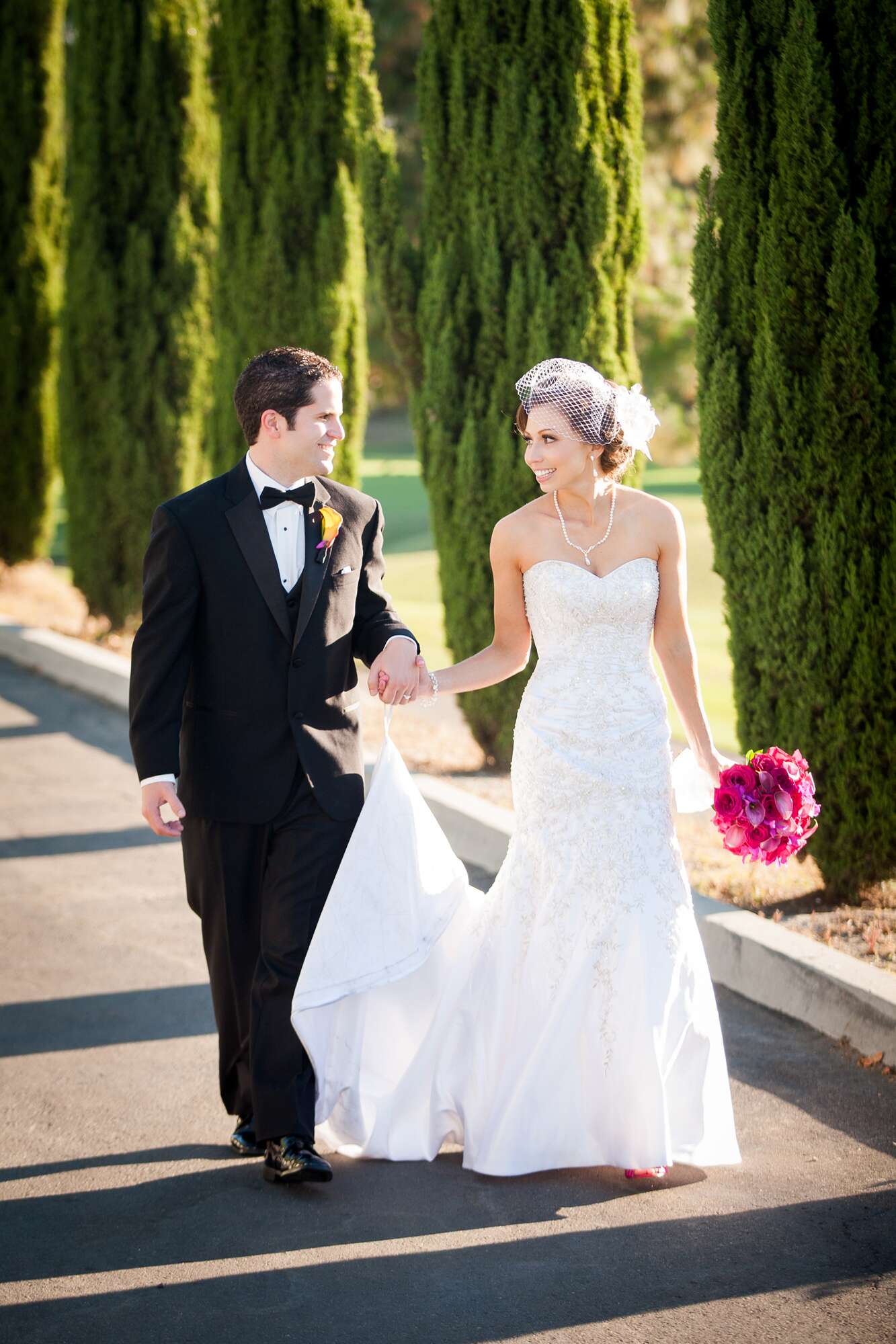 A Pink Black and White Modern Style Wedding at Carmel Mountain Ranch Country Club in San Diego California
