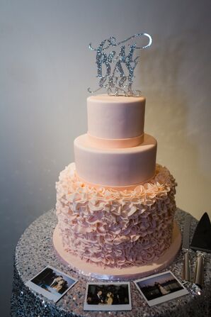 Pink Ruffled Wedding Cake
