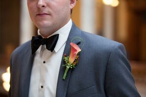 Burnt Orange Calla Lily Boutonniere