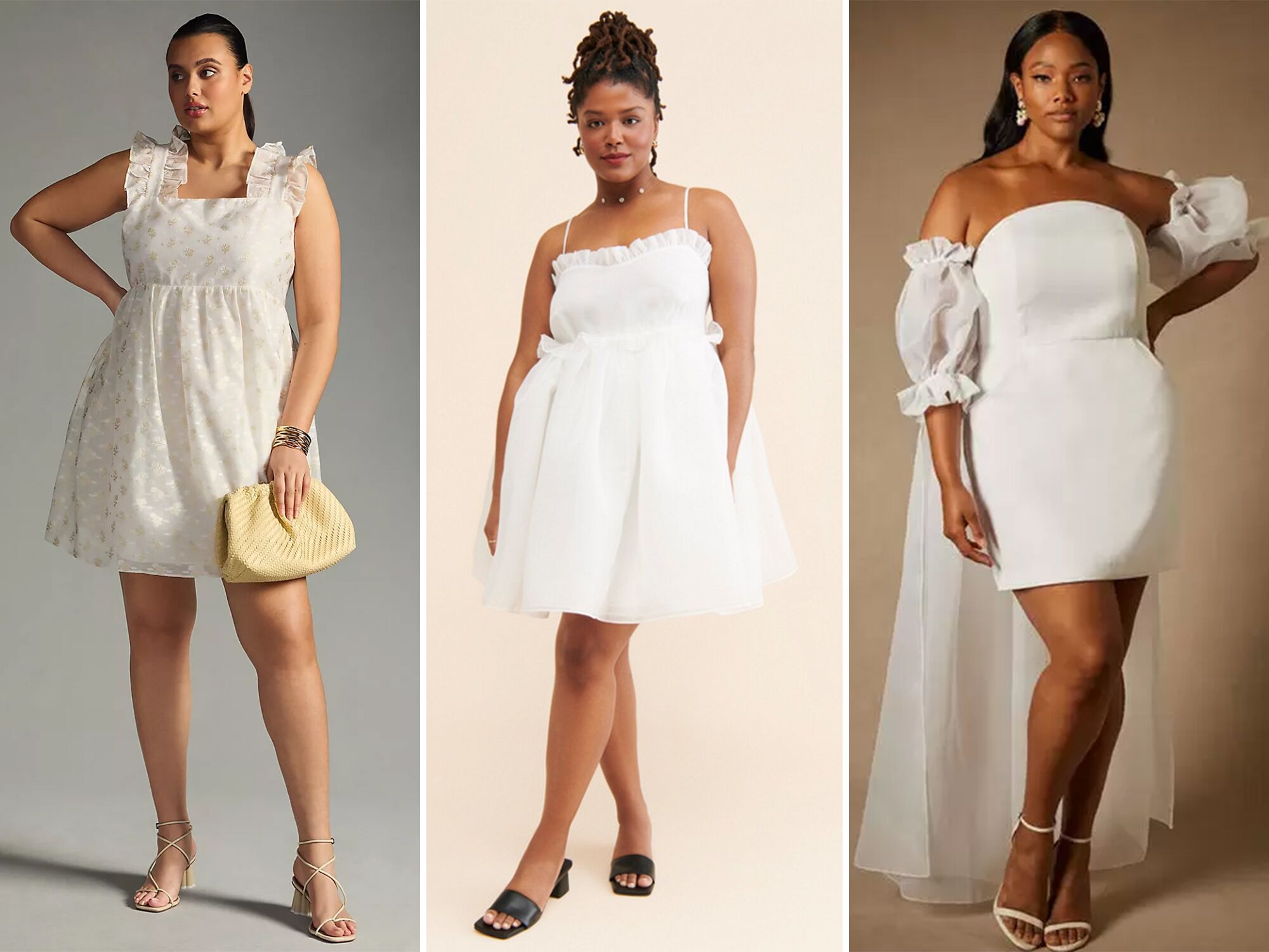 plus size white party dress