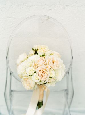 Romantic Blue and Ivory Rose Bouquet