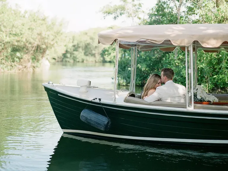 Dreamy Boat Ride Transportation for Wedding