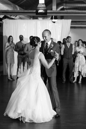 Dropped Waist Gown with Beaded Illusion Back