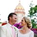 Ivory Groom's Suit With Pink Tie