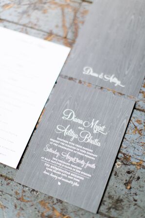 Gray Woodgrain Invitations
