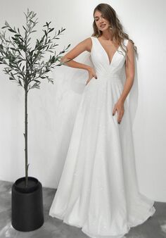 Olivia Bottega Minimalist Glitter Wedding Dress Kossy Sheath Wedding Dress