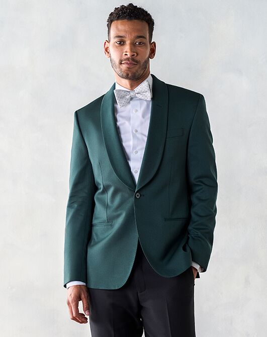 The Black Tux Emerald Shawl Jacket Tuxedo Green Tuxedo - 2