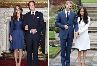 Collage of royal engagement rings. 