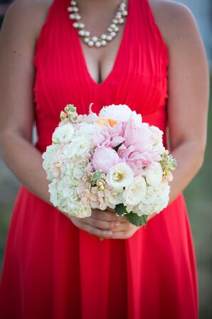 Blush and Ivory Peony and Hydrangea Bouquets