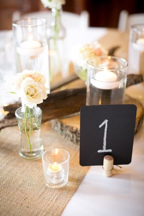 DIY Chalkboard Table Numbers in Wooden Stands