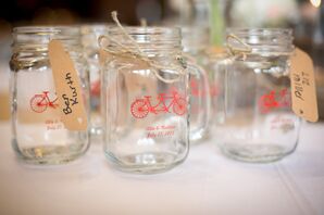 Bicycle-Decorated Stemmed Mason Jar Favors