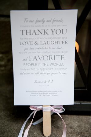 Elegant Thank You Note with Wooden Fan Handle