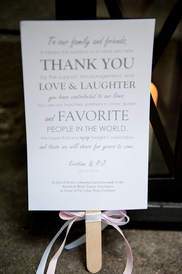 Elegant Thank You Note with Wooden Fan Handle