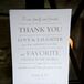 Elegant Thank You Note with Wooden Fan Handle
