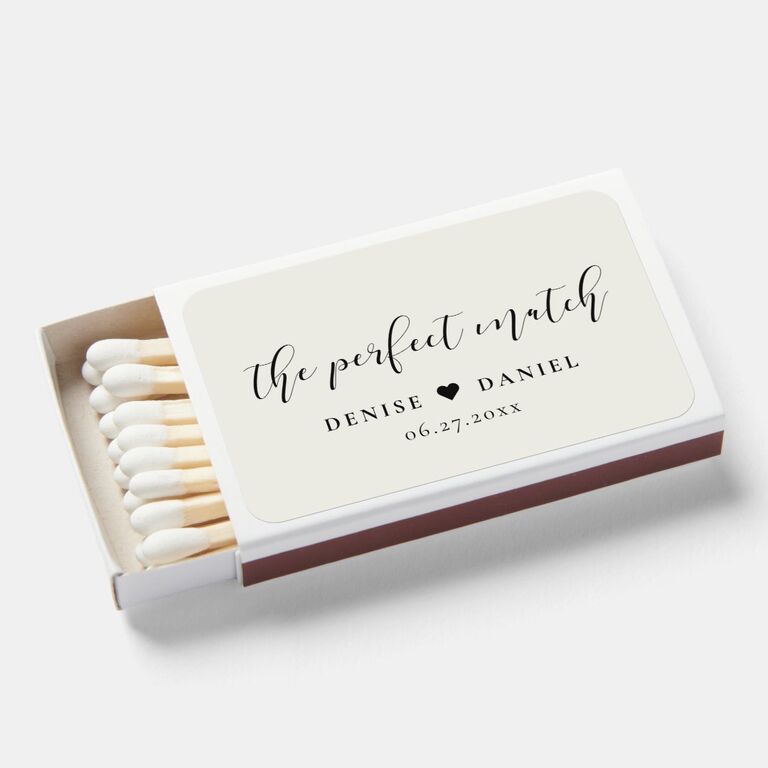 Personalized match box wedding favor