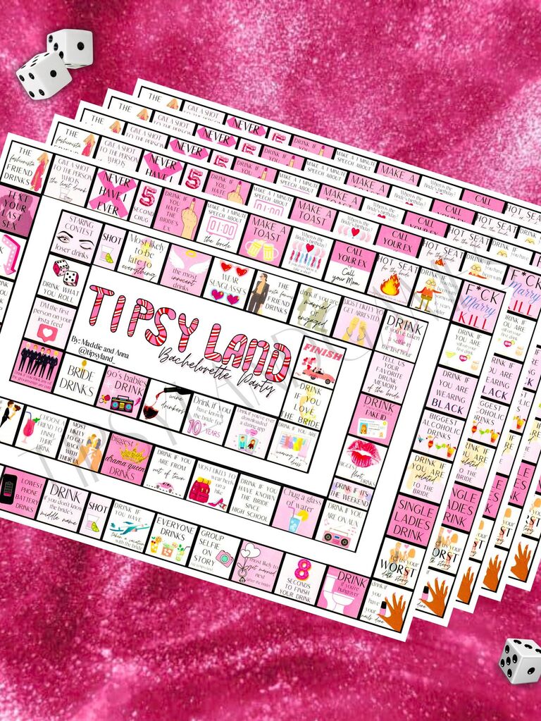 Tipsyland drinking game idea for bachelorette party. 