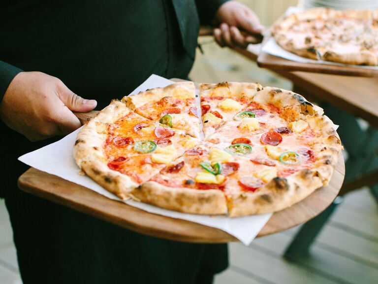 Personal pizzas at bridal shower