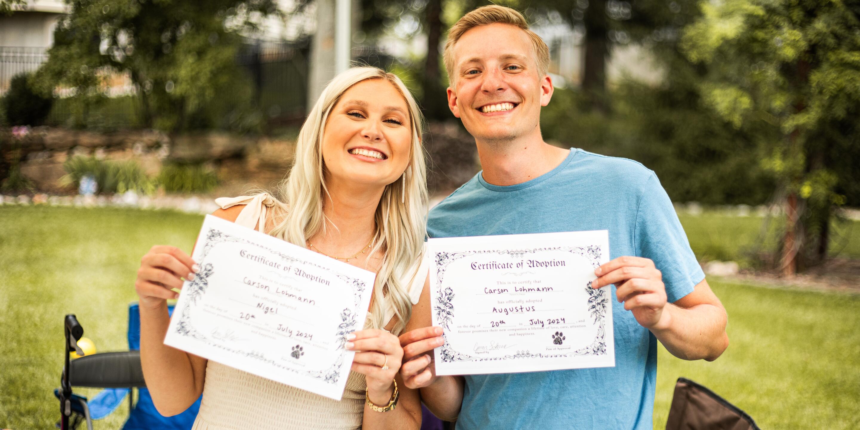 Picture of Carson adopted Nigel and Augustus the following day
