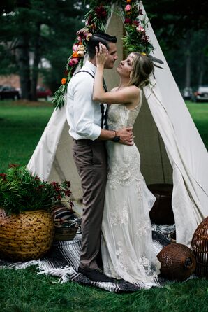 Claire Pettibone Drop-Waist Vintage-Style Wedding Dress