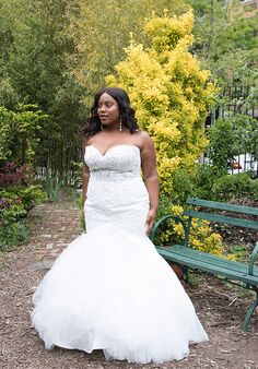 Stella York 7544 plus Fit-and-Flare Wedding Dress