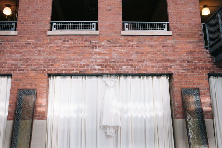 Sarah found her dress at Weddings 826 and knew immediately after trying it on that it was the one. "I tried it on and people started coming up to me in the store telling me how beautiful it was!" she says. "I loved that it was different and youthful while still elegant."