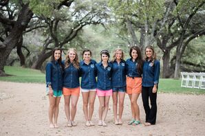 Denim Monogrammed Getting-Ready Shirts