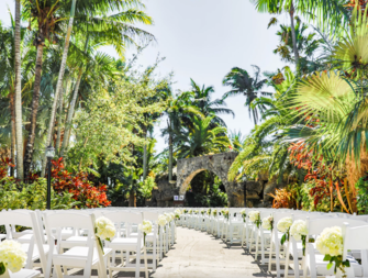 Outdoor ceremony venue at Secret Gardens Miami in Florida