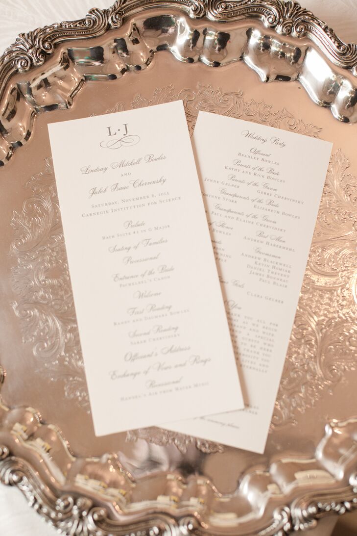 Traditional Ceremony Programs with Silver Calligraphy