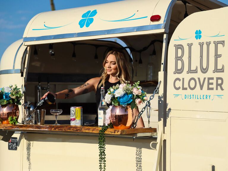Mobile bar at bridal shower