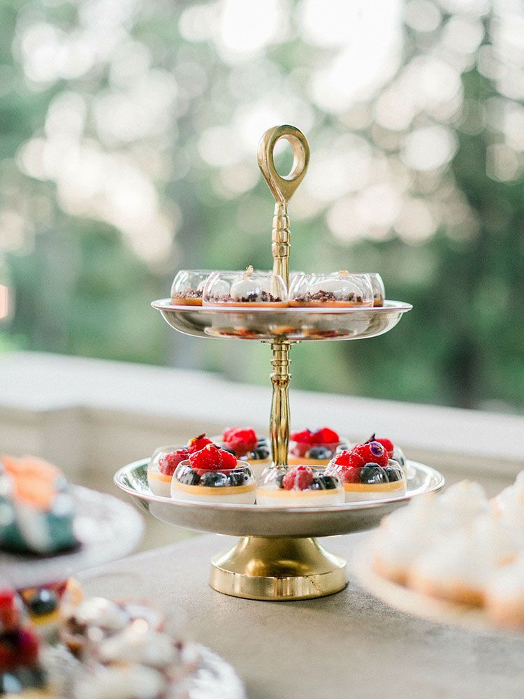 fruit tarts at wedding dessert table