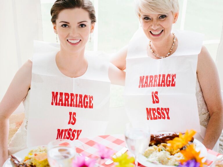 BBQ bibs idea for engagement party. 
