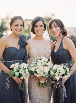 Elegant Charcoal Bridesmaid Gowns