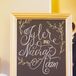 Gold-Framed Chalkboard Wedding Sign