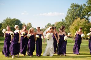 Plum Donna Morgan Strapless Bridesmaid Dresses